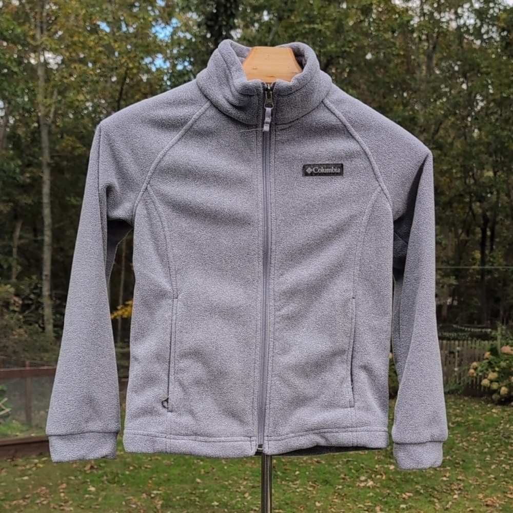 Columbia Heather Gray Full-Zip Kids Fleece Jacket